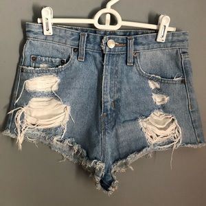 BDG high rise jean shorts